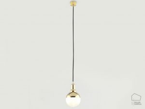 002c1221 Lampara Suspension Vintage Bombilla Oro