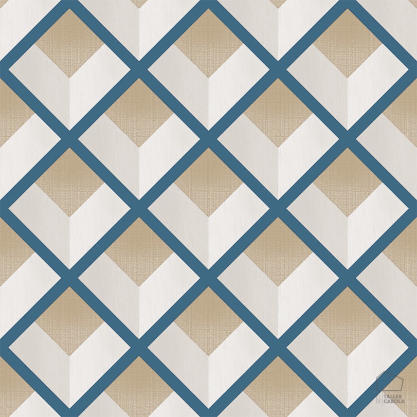 069vin6600011 Blue Geometric Rhombs Wallpaper