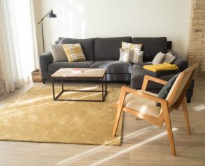 conjunto diseño de salón tonos cálidos